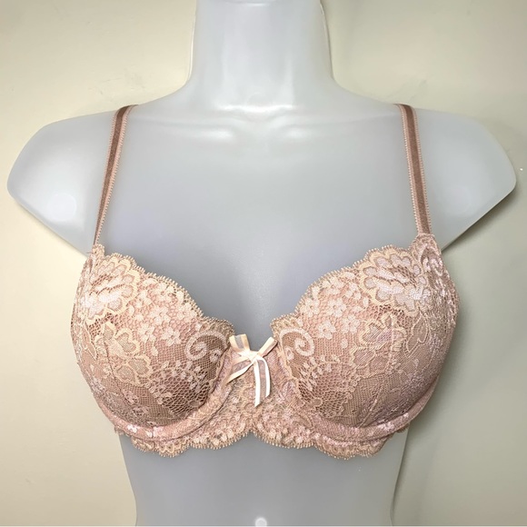 Victoria's Secret Other - Victoria’s Secret Angels Demi Bra Praline Tan Lined Lace Size 34B